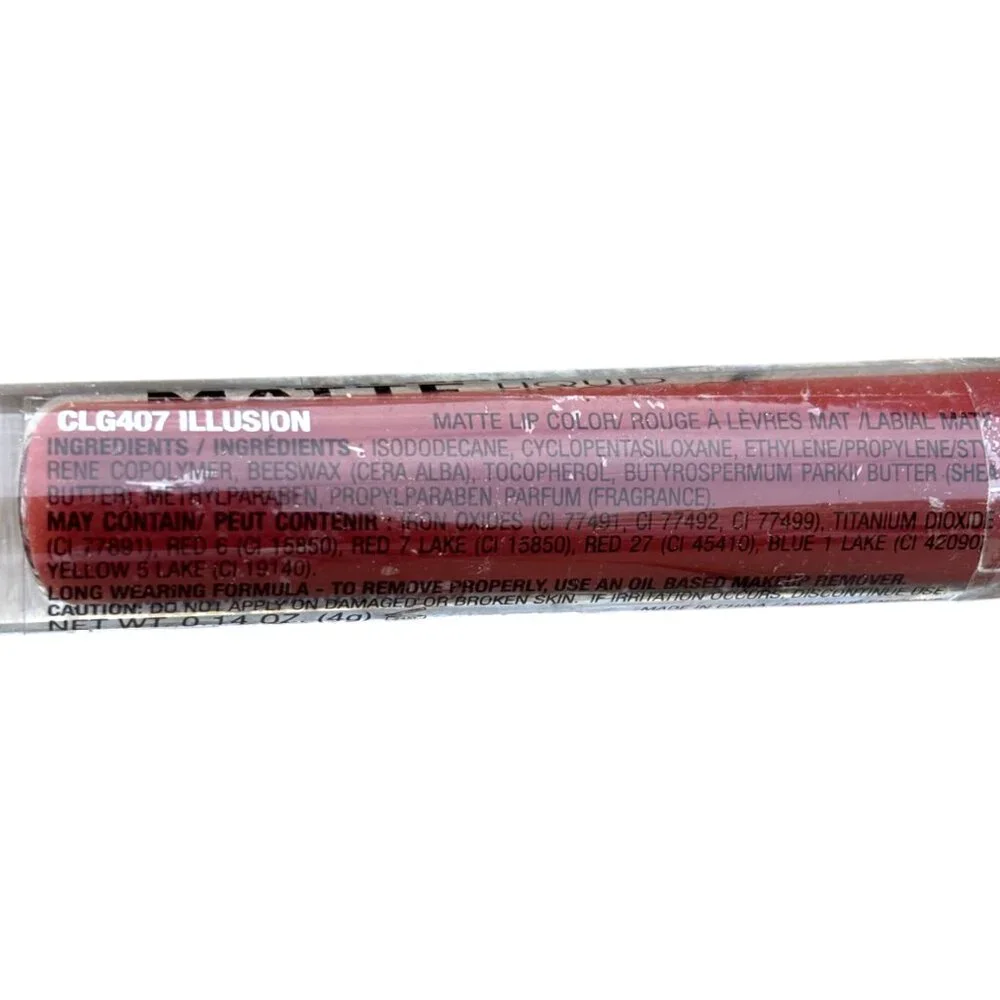 L.A. Colors‎ Matte liquid Lipcolor CLG407 Illusion- Sealed- New without Box